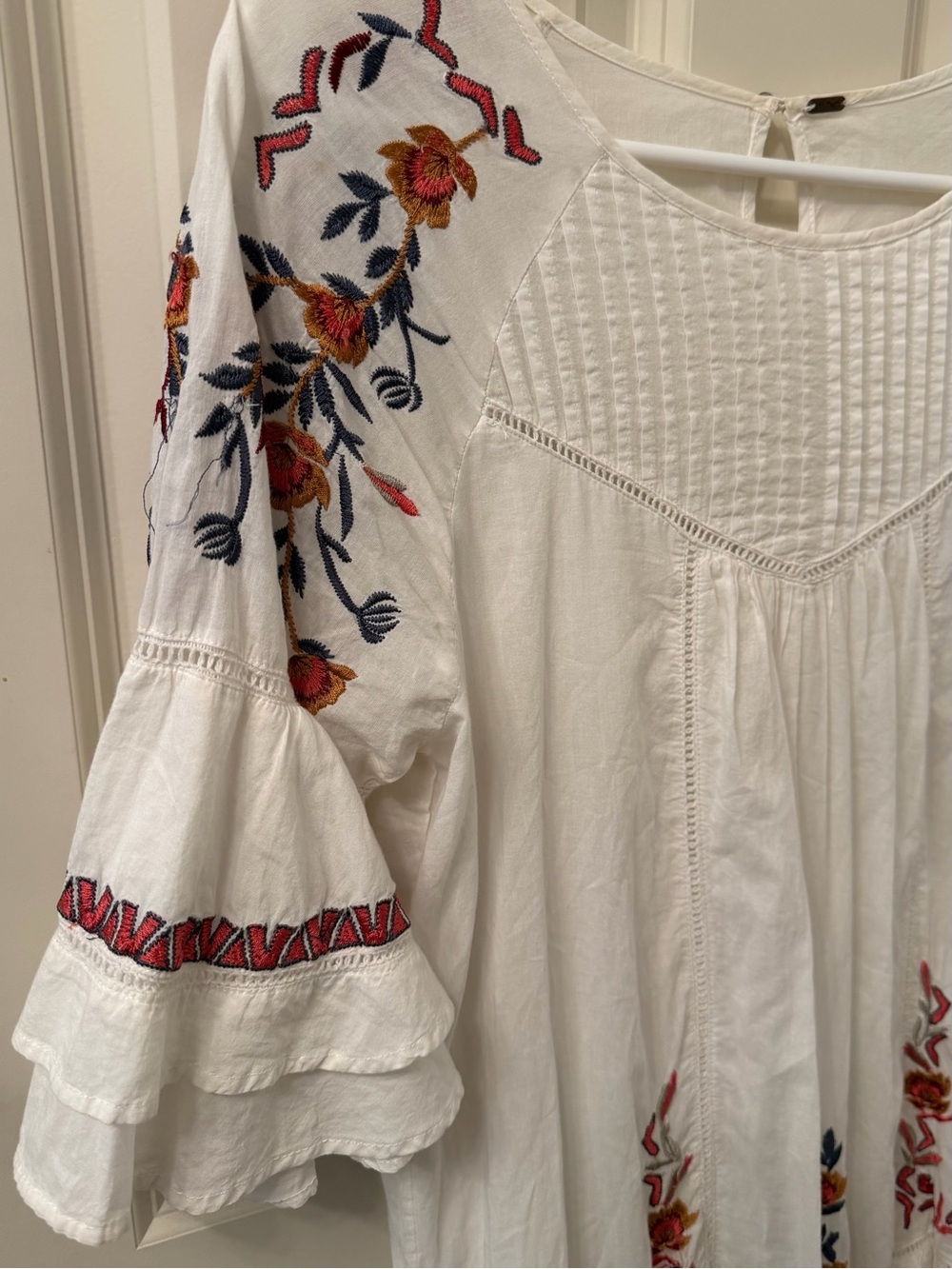 Free People Pavlo Embroidered Boho Mini Dress in White, Size Small - Picture 5 of 14